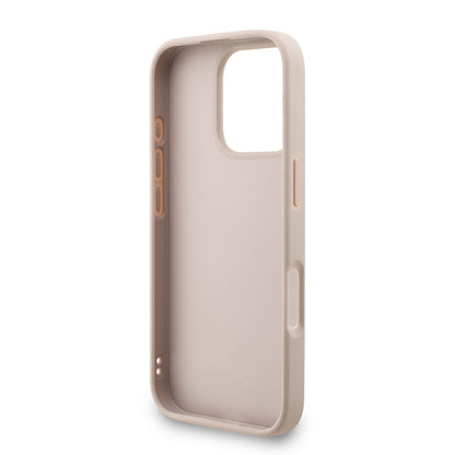 iPhone 16 Pro Max Kılıf Guess Orjinal Lisanslı PU Deri Bilek Askı İpli Metal Büyük 4G ve Yazı Logolu Kapak