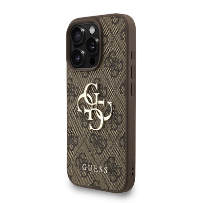 iPhone 16 Pro Max Kılıf Guess Orjinal Lisanslı PU Deri Bilek Askı İpli Metal Büyük 4G ve Yazı Logolu Kapak