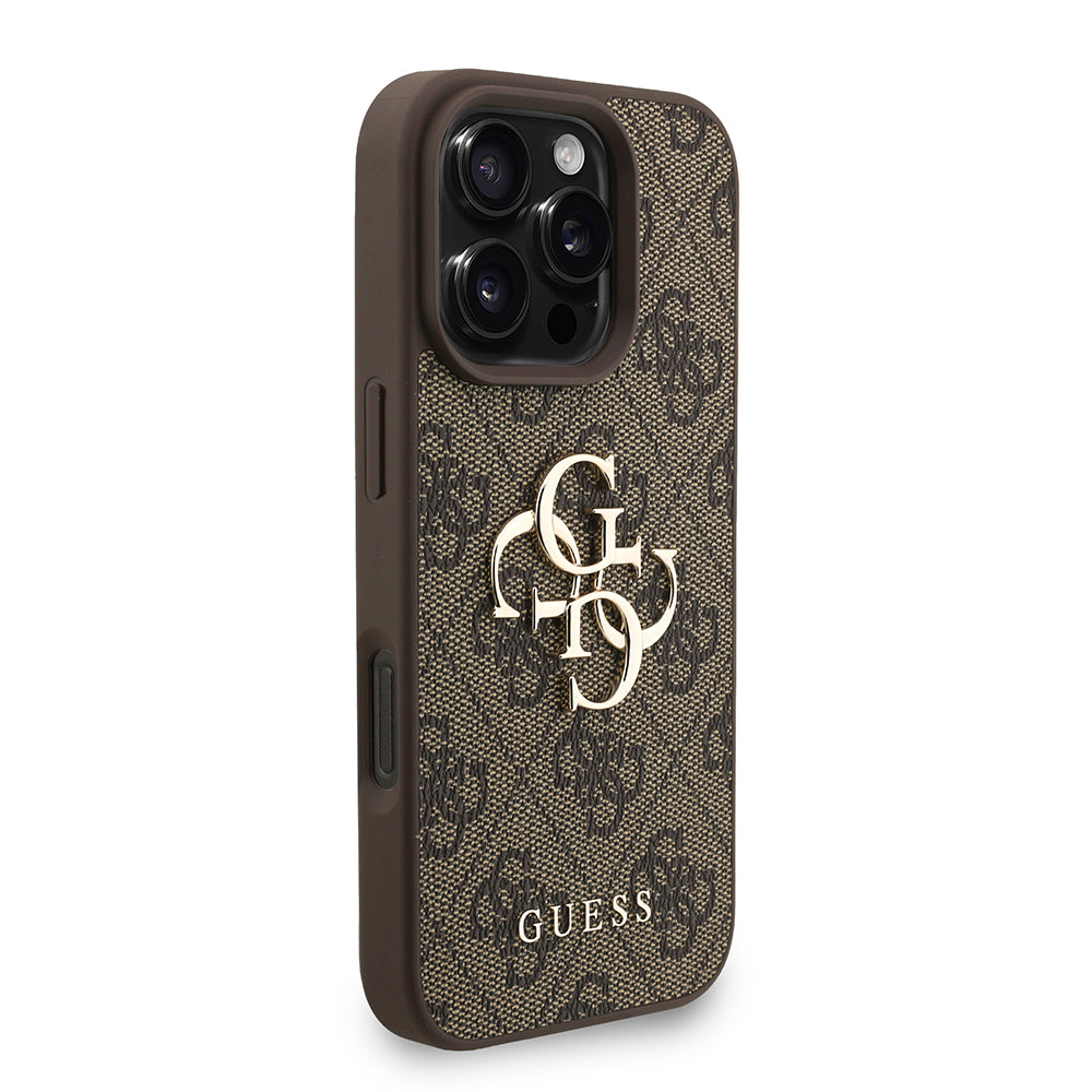iPhone 16 Pro Max Kılıf Guess Orjinal Lisanslı PU Deri Bilek Askı İpli Metal Büyük 4G ve Yazı Logolu Kapak