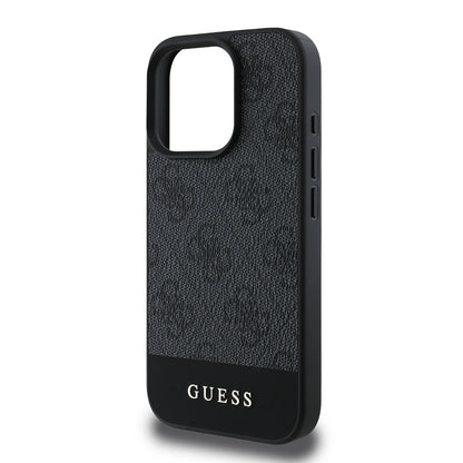 iPhone 16 Pro Max Kılıf Guess Orjinal Lisanslı PU Deri Şerit Logo Dizaynlı Kapak