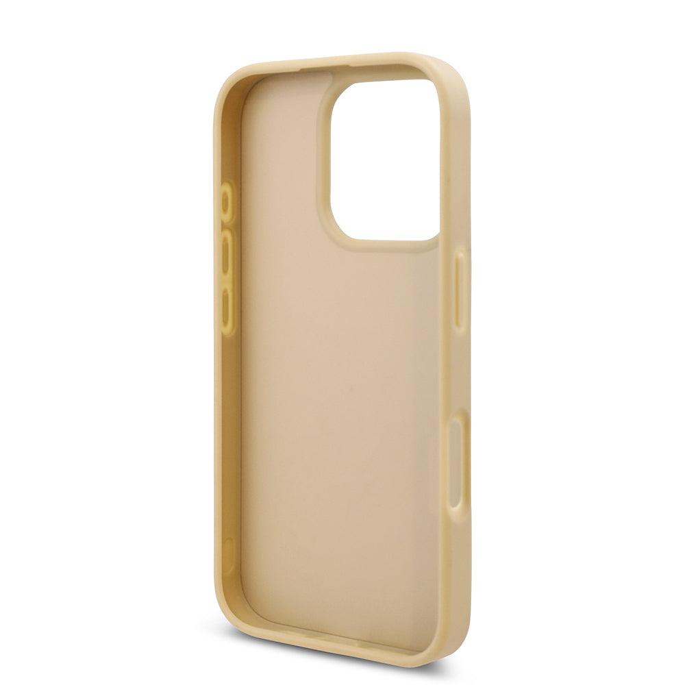 iPhone 16 Pro Max Kılıf Guess Orjinal Lisanslı Taşlı Arka Yüzey Üçgen Logolu Kapak
