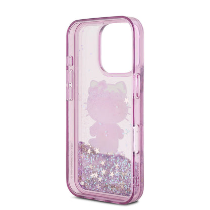 iPhone 16 Pro Max Kılıf Hello Kitty Orjinal Lisanslı Sıvılı Simli 50. Yıldönümü Partisi Kapak