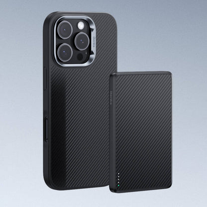 iPhone 16 Pro Max Kılıf Karbon Fiber M-safe Şarj Özellikli Benks Hybrid ArmorPro 600D Kevlar Kapak