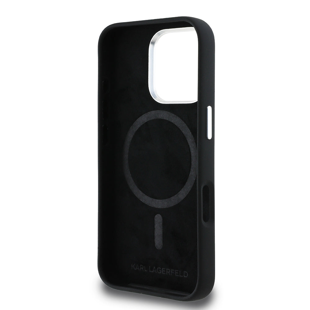iPhone 16 Pro Max Kılıf Karl Lagerfeld Orjinal Lisanslı Karl & Choupette Sketch Logo Sililkon Kapak