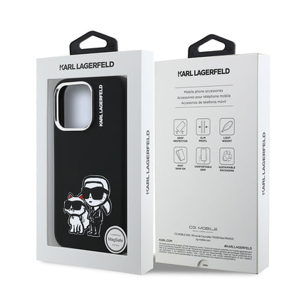iPhone 16 Pro Max Kılıf Karl Lagerfeld Orjinal Lisanslı Karl & Choupette Sketch Logo Sililkon Kapak