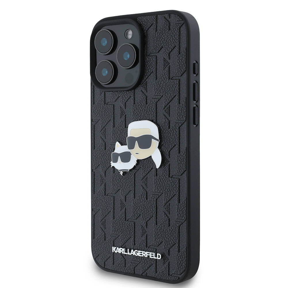 iPhone 16 Pro Max Kılıf Karl Lagerfeld Orjinal Lisanslı K&C Heads Monogram Pin Kapak