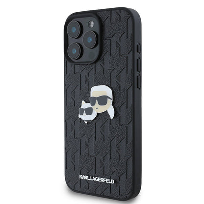 iPhone 16 Pro Max Kılıf Karl Lagerfeld Orjinal Lisanslı K&C Heads Monogram Pin Kapak