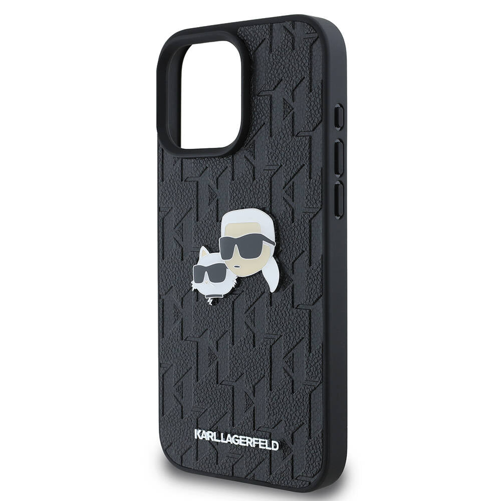 iPhone 16 Pro Max Kılıf Karl Lagerfeld Orjinal Lisanslı K&C Heads Monogram Pin Kapak