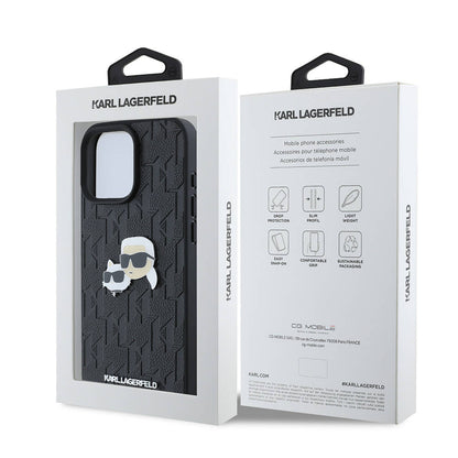 iPhone 16 Pro Max Kılıf Karl Lagerfeld Orjinal Lisanslı K&C Heads Monogram Pin Kapak