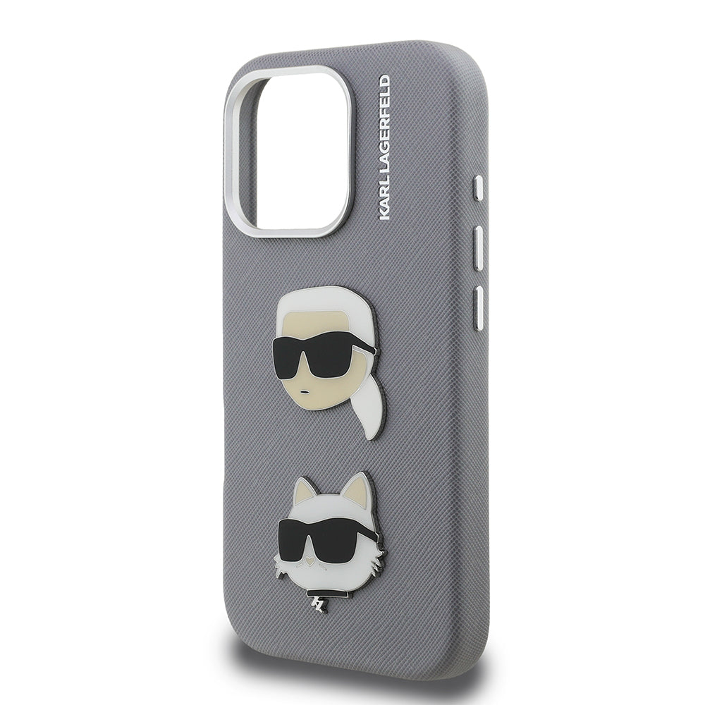 iPhone 16 Pro Max Kılıf Karl Lagerfeld Orjinal Lisanslı K&C Heads Pin Kapak