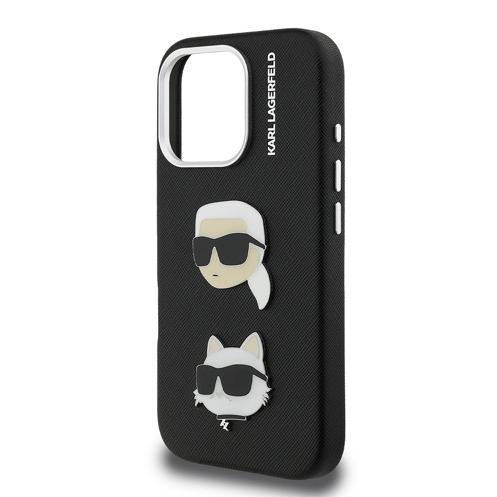 iPhone 16 Pro Max Kılıf Karl Lagerfeld Orjinal Lisanslı K&C Heads Pin Kapak