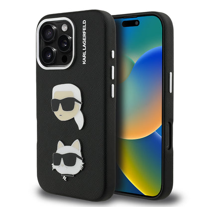 iPhone 16 Pro Max Kılıf Karl Lagerfeld Orjinal Lisanslı K&C Heads Pin Kapak