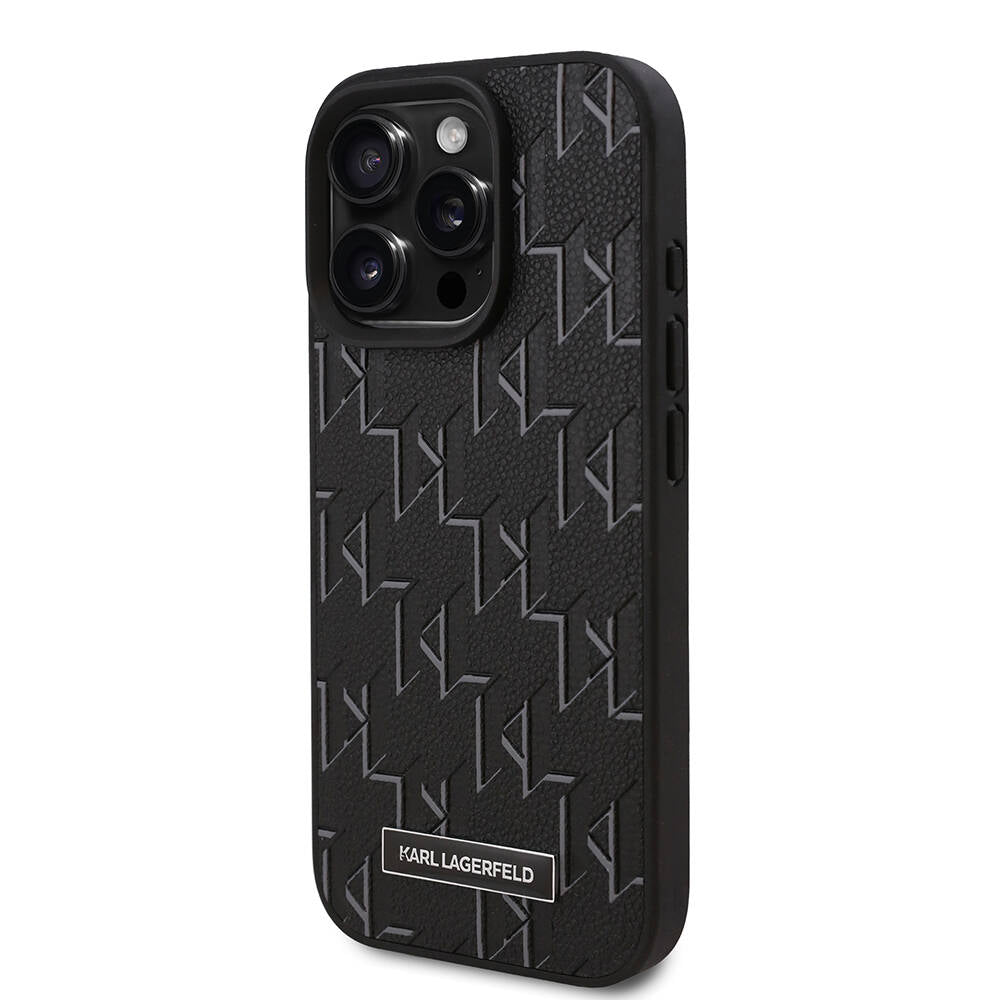 iPhone 16 Pro Max Kılıf Karl Lagerfeld Orjinal Lisanslı M-safe Şarj Özellikli KL Yazılı Hot Stamp Kapak