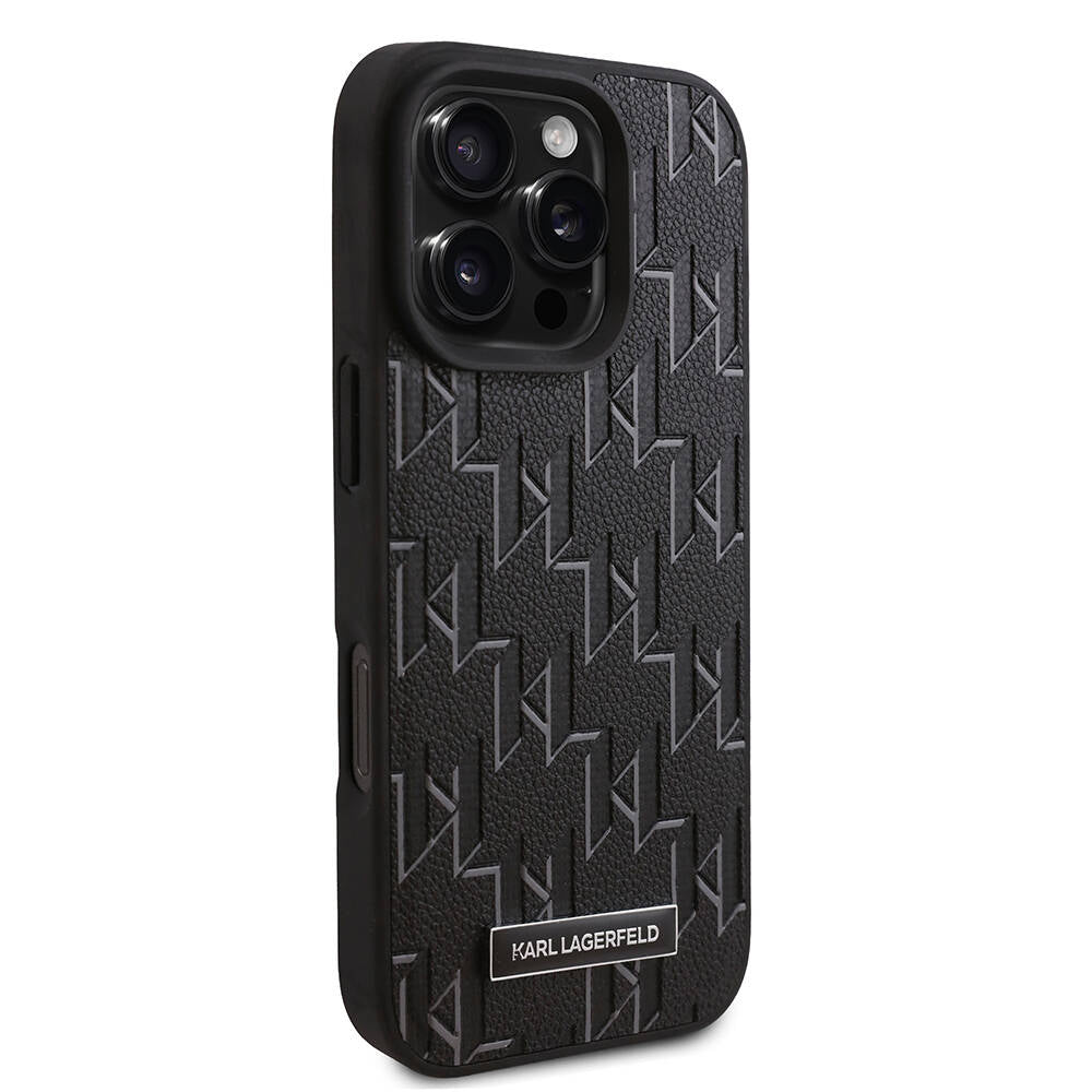 iPhone 16 Pro Max Kılıf Karl Lagerfeld Orjinal Lisanslı M-safe Şarj Özellikli KL Yazılı Hot Stamp Kapak