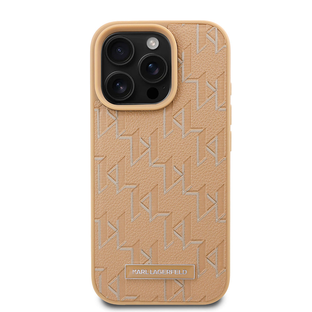 iPhone 16 Pro Max Kılıf Karl Lagerfeld Orjinal Lisanslı M-safe Şarj Özellikli KL Yazılı Hot Stamp Kapak