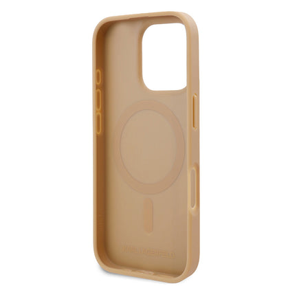 iPhone 16 Pro Max Kılıf Karl Lagerfeld Orjinal Lisanslı M-safe Şarj Özellikli KL Yazılı Hot Stamp Kapak