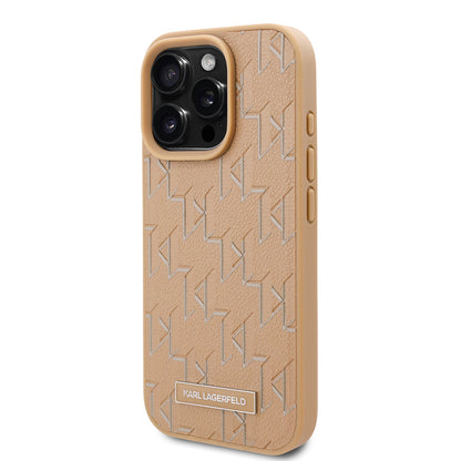 iPhone 16 Pro Max Kılıf Karl Lagerfeld Orjinal Lisanslı M-safe Şarj Özellikli KL Yazılı Hot Stamp Kapak