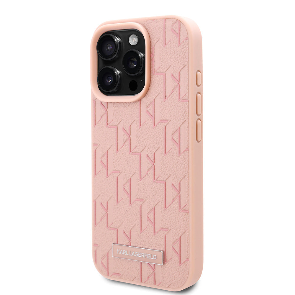 iPhone 16 Pro Max Kılıf Karl Lagerfeld Orjinal Lisanslı M-safe Şarj Özellikli KL Yazılı Hot Stamp Kapak
