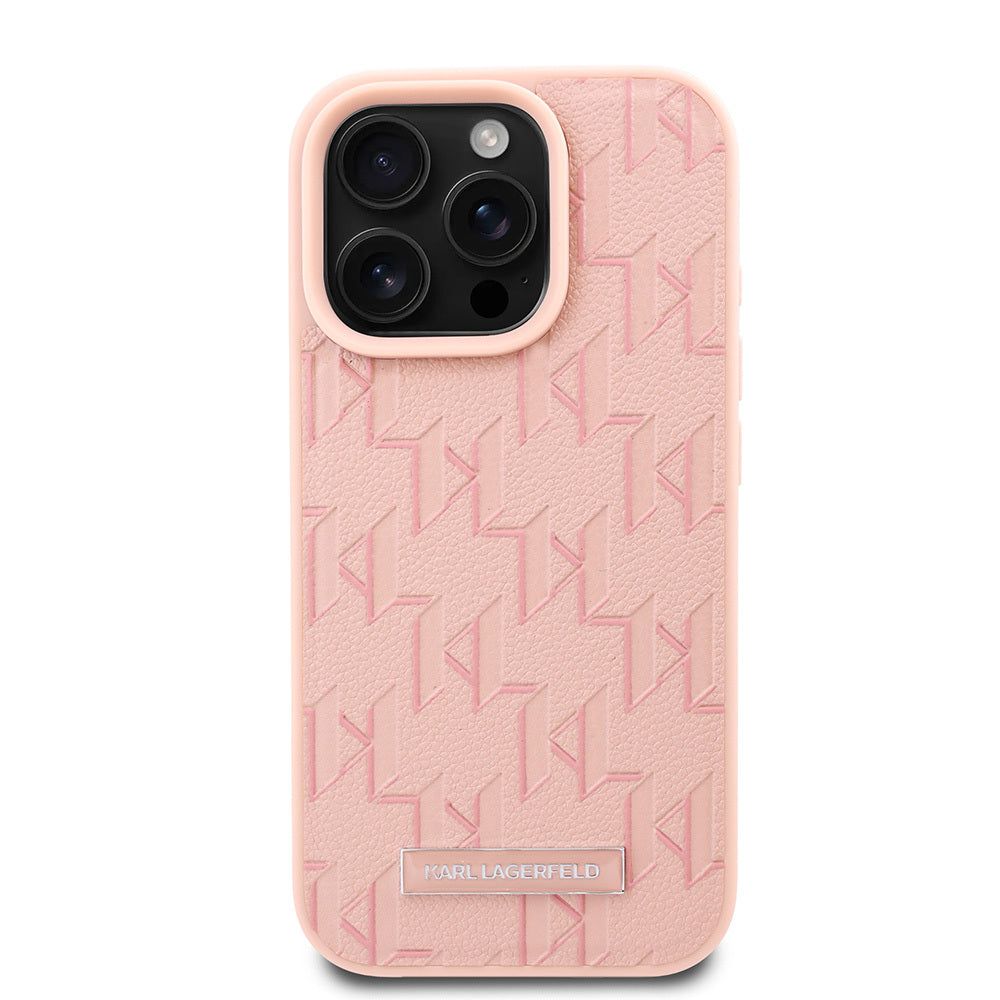 iPhone 16 Pro Max Kılıf Karl Lagerfeld Orjinal Lisanslı M-safe Şarj Özellikli KL Yazılı Hot Stamp Kapak
