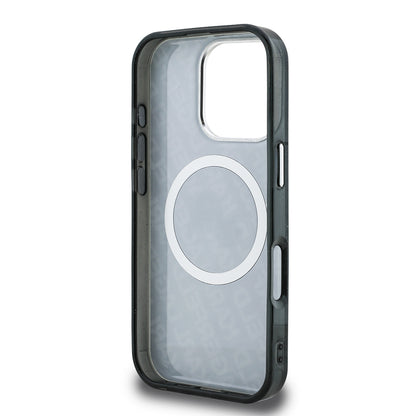 iPhone 16 Pro Max Kılıf Karl Lagerfeld Orjinal Lisanslı Parlayan Simli Karl & Choupette Heads Kapak
