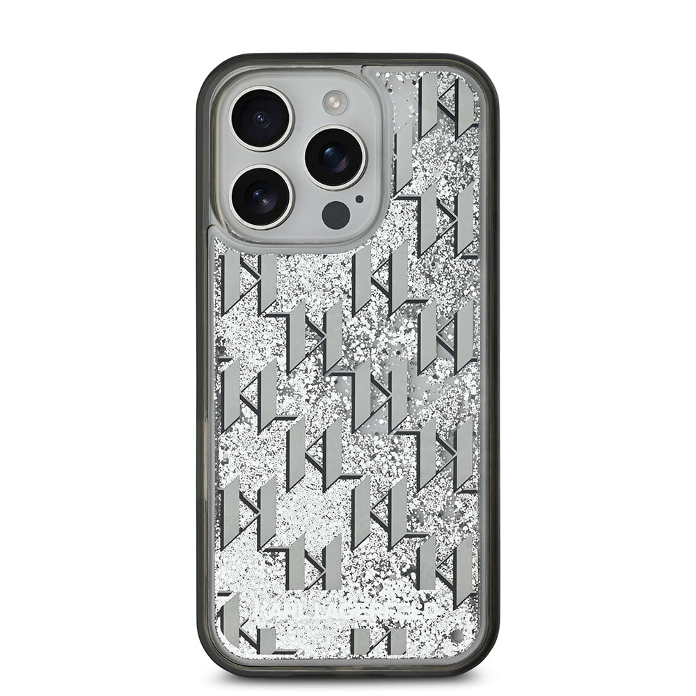 iPhone 16 Pro Max Kılıf Karl Lagerfeld Orjinal Lisanslı Simli KL Yazılı Monogram Gradient Kapak