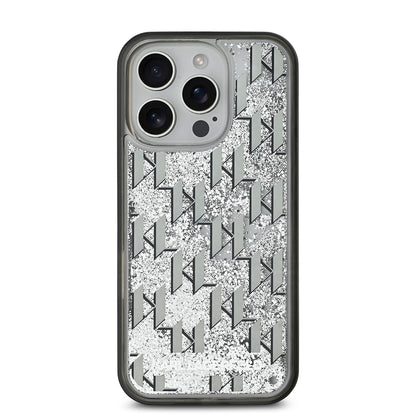 iPhone 16 Pro Max Kılıf Karl Lagerfeld Orjinal Lisanslı Simli KL Yazılı Monogram Gradient Kapak