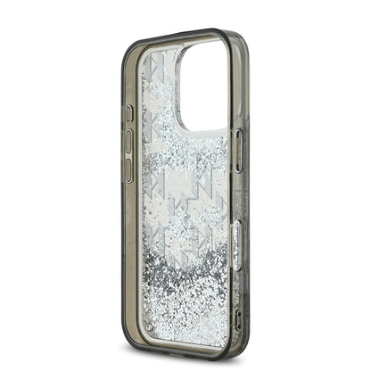 iPhone 16 Pro Max Kılıf Karl Lagerfeld Orjinal Lisanslı Simli KL Yazılı Monogram Gradient Kapak