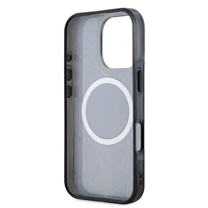 iPhone 16 Pro Max Kılıf Lacoste Orjinal Lisanslı M-safe Şarj Özellikli IML Baskılı Gümüş Timsah Logolu Monogram Kapak
