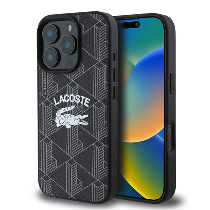 iPhone 16 Pro Max Kılıf Lacoste Orjinal Lisanslı M-safe Şarj Özellikli Mono Vintage Logo Kapak