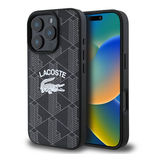 iPhone 16 Pro Max Kılıf Lacoste Orjinal Lisanslı M-safe Şarj Özellikli Mono Vintage Logo Kapak