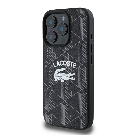iPhone 16 Pro Max Kılıf Lacoste Orjinal Lisanslı M-safe Şarj Özellikli Mono Vintage Logo Kapak