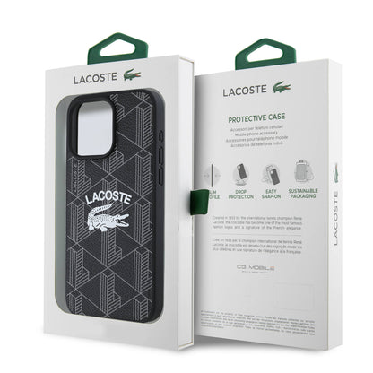 iPhone 16 Pro Max Kılıf Lacoste Orjinal Lisanslı M-safe Şarj Özellikli Mono Vintage Logo Kapak