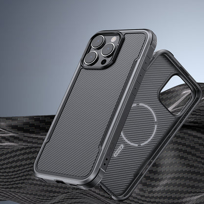 iPhone 16 Pro Max Kılıf M-safe Şarj Özellikli Airbagli Raptic Apex Serisi Karbon Fiber Tasarımlı Kapak