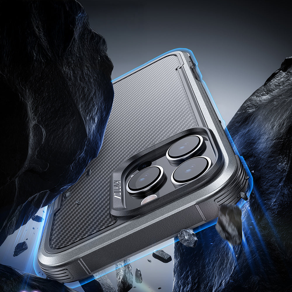 iPhone 16 Pro Max Kılıf M-safe Şarj Özellikli Airbagli Raptic Apex Serisi Karbon Fiber Tasarımlı Kapak