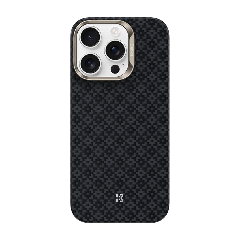 iPhone 16 Pro Max Kılıf M-Safe Şarj Özellikli Benks ArmorAir ArmorGrid Serisi Kevlar Kapak