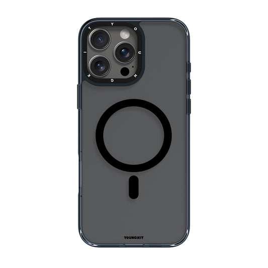iPhone 16 Pro Max Kılıf M-safe Şarj Özellikli Cam Arka Yüzey TPU Youngkit Gemstone Clear Serisi Kapak