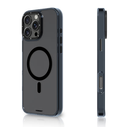iPhone 16 Pro Max Kılıf M-safe Şarj Özellikli Cam Arka Yüzey TPU Youngkit Gemstone Clear Serisi Kapak