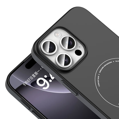 Apple iPhone 16 Pro Max Kılıf M-Safe Şarj Özellikli Kamera Korumalı Zore Elio Sert PC Kapak