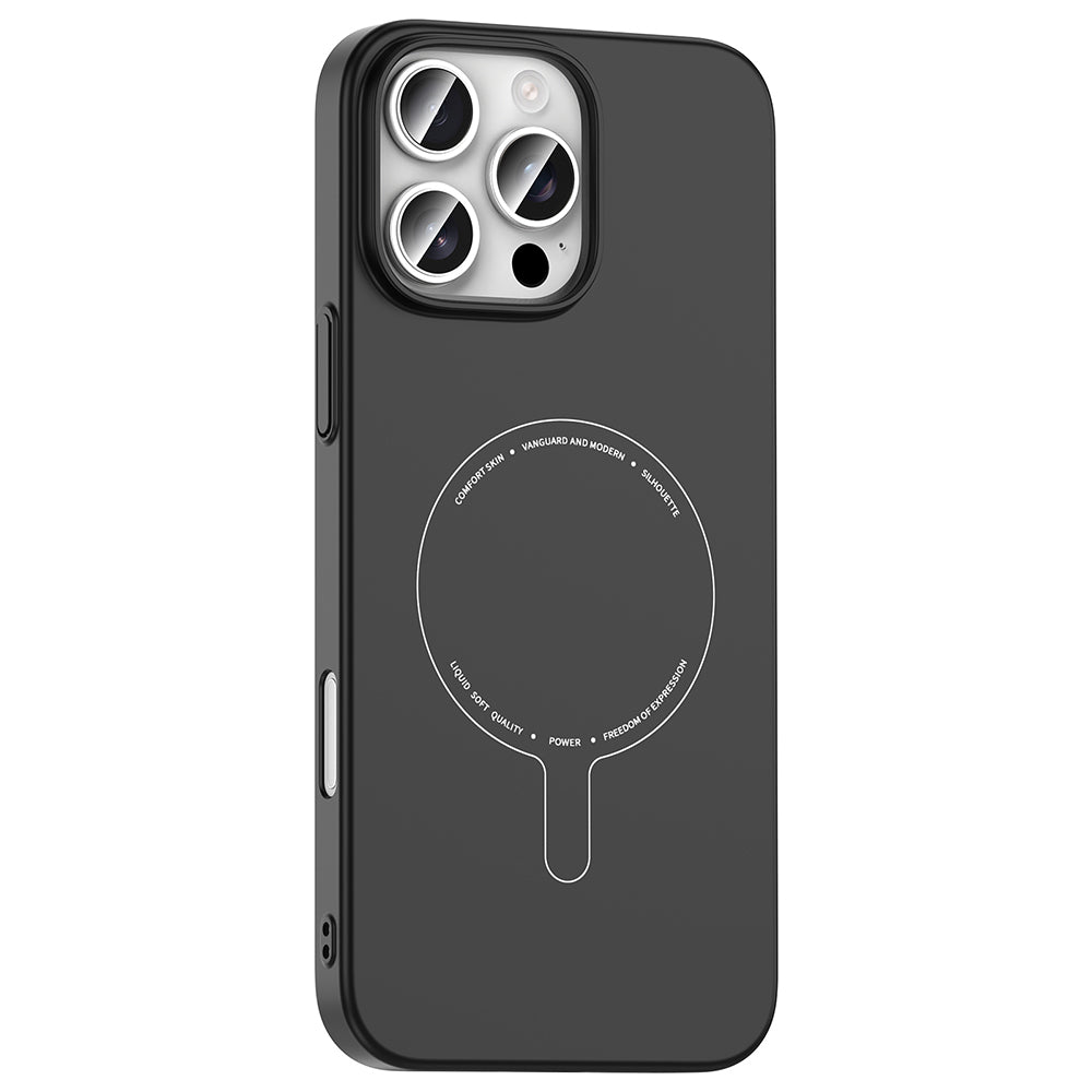 Apple iPhone 16 Pro Max Kılıf M-Safe Şarj Özellikli Kamera Korumalı Zore Elio Sert PC Kapak