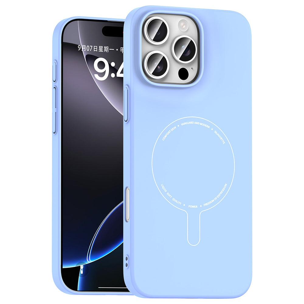 Apple iPhone 16 Pro Max Kılıf M-Safe Şarj Özellikli Kamera Korumalı Zore Elio Sert PC Kapak