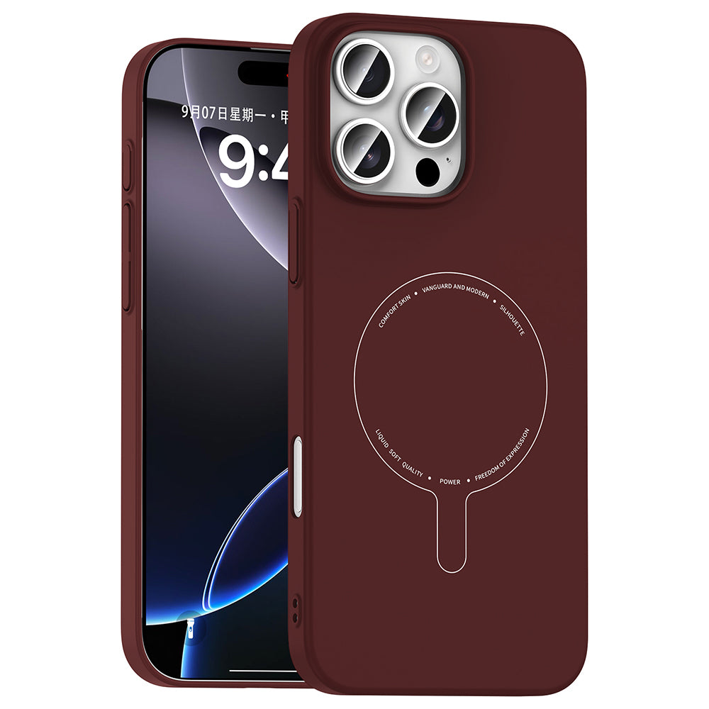 Apple iPhone 16 Pro Max Kılıf M-Safe Şarj Özellikli Kamera Korumalı Zore Elio Sert PC Kapak