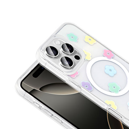 Apple iPhone 16 Pro Max Kılıf M-Safe Şarj Özellikli Şeffaf Zore Folk Sert Kapak