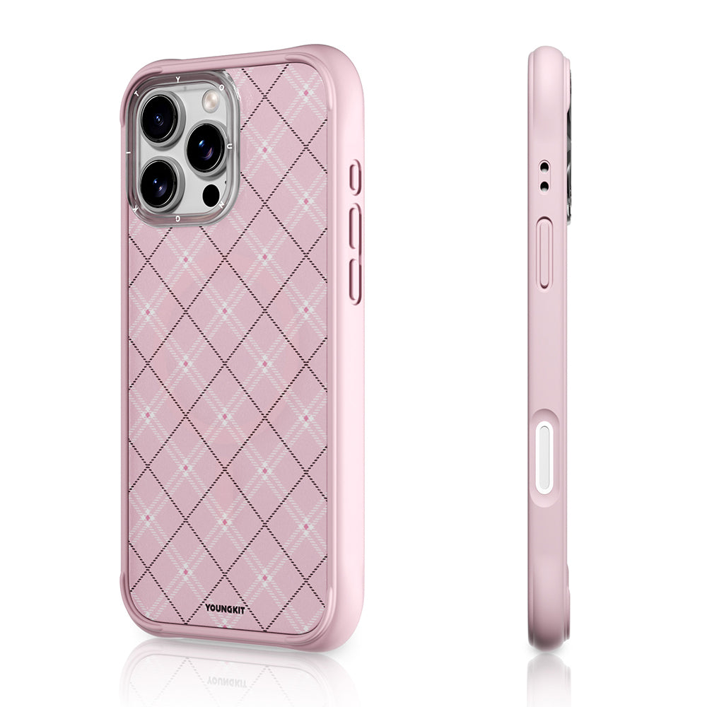iPhone 16 Pro Max Kılıf M-safe Şarj Özellikli Youngkit Argyle Serisi Kapak