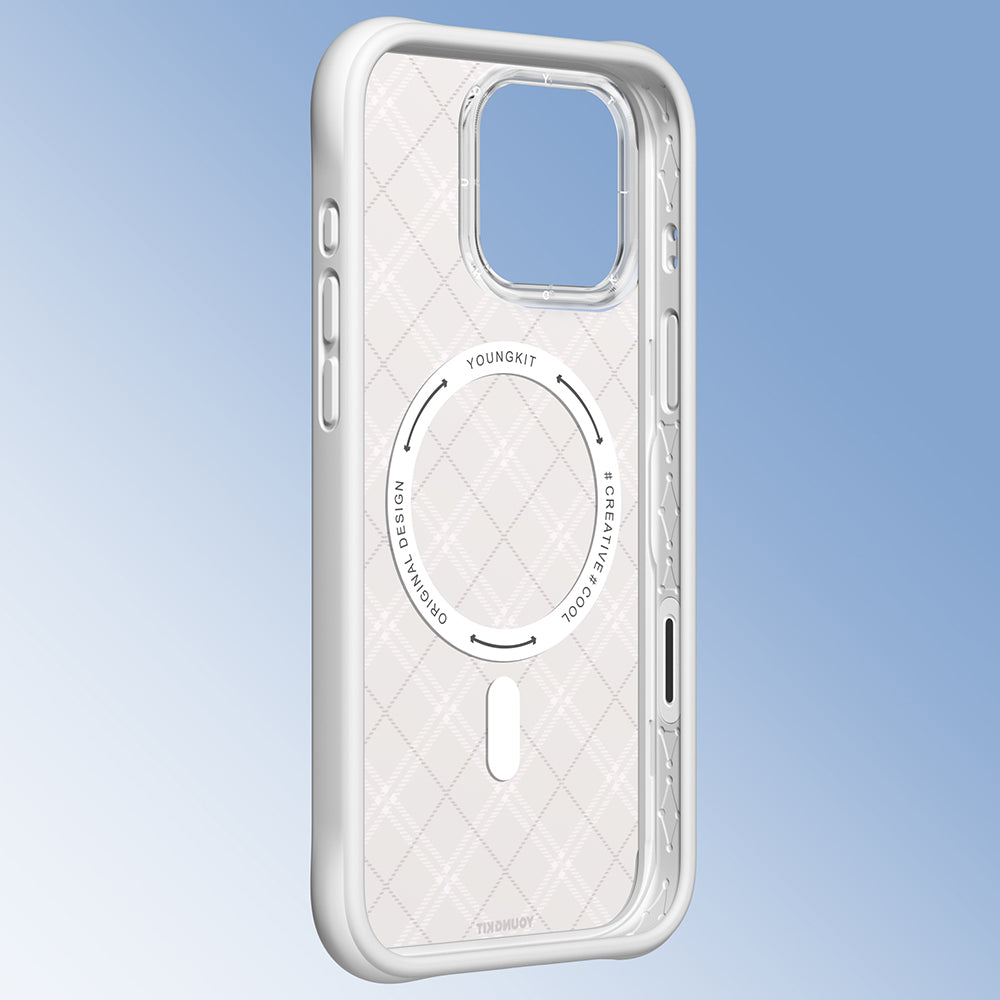 iPhone 16 Pro Max Kılıf M-safe Şarj Özellikli Youngkit Argyle Serisi Kapak