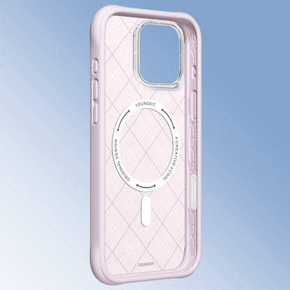 iPhone 16 Pro Max Kılıf M-safe Şarj Özellikli Youngkit Argyle Serisi Kapak
