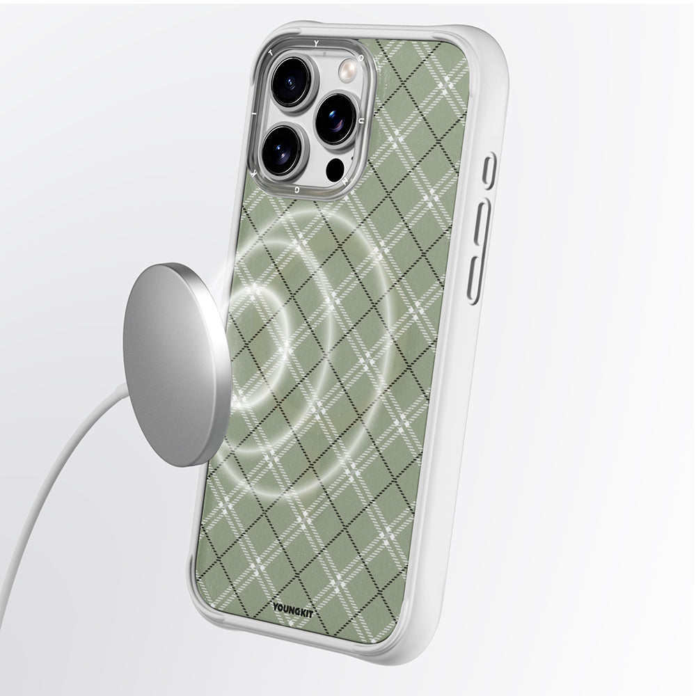 iPhone 16 Pro Max Kılıf M-safe Şarj Özellikli Youngkit Argyle Serisi Kapak
