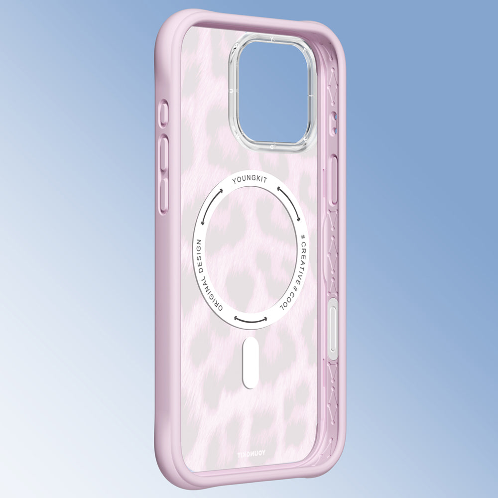 iPhone 16 Pro Max Kılıf M-safe Şarj Özellikli Youngkit Leopard Serisi Kapak