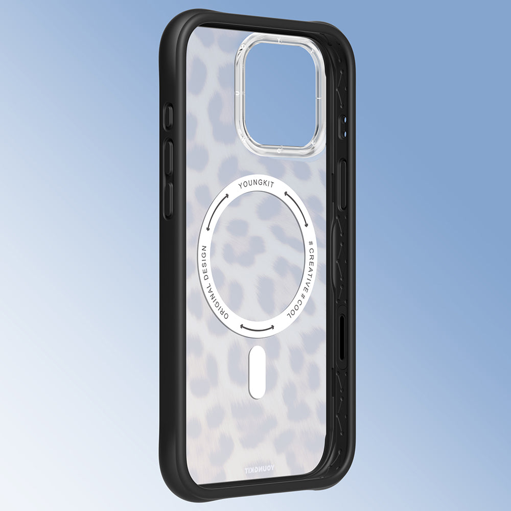 iPhone 16 Pro Max Kılıf M-safe Şarj Özellikli Youngkit Leopard Serisi Kapak
