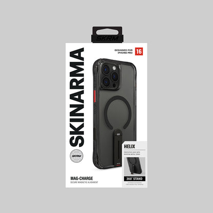 iPhone 16 Pro Max Kılıf M-safe Şarj Özellikli 360 Derece Dönebilen Standlı Skinarma Helix Kapak