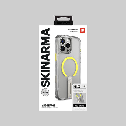 iPhone 16 Pro Max Kılıf M-safe Şarj Özellikli 360 Derece Dönebilen Standlı Skinarma Helix Kapak